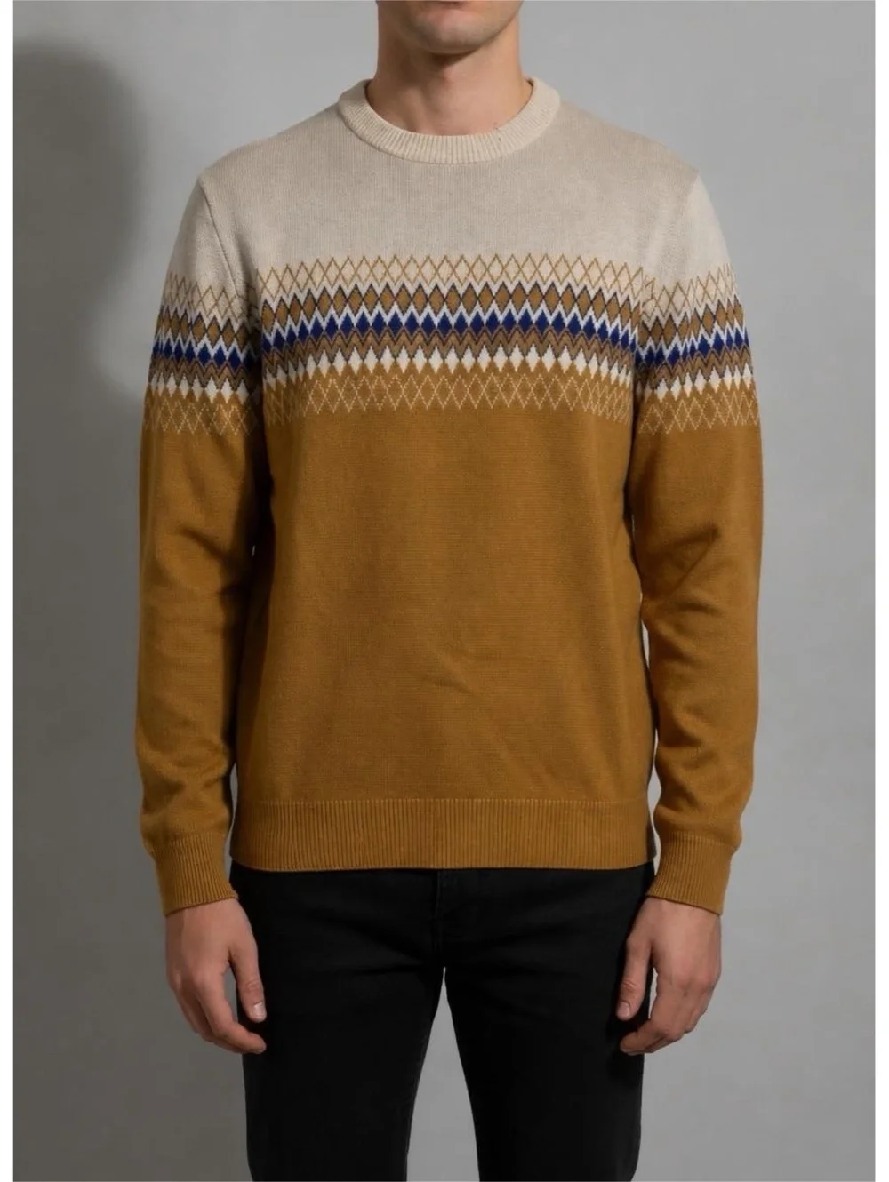 Paul Fredrick vintage 70's syle mod argyle 100% cotton Sweater
